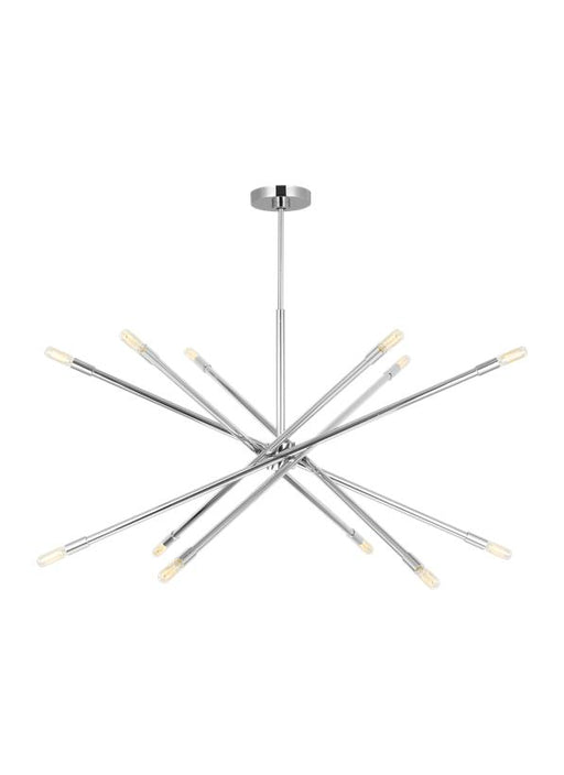 Generation Lighting Eastyn Modern 12-Light Indoor Dimmable Extra Large Chandelier In Polished Nickel Silver Finish (CC16512PN)