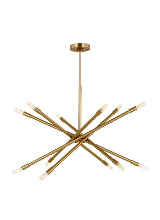 Generation Lighting Eastyn Modern 12-Light Indoor Dimmable Large Chandelier In Burnished Brass Gold Finish (CC16612BBS)
