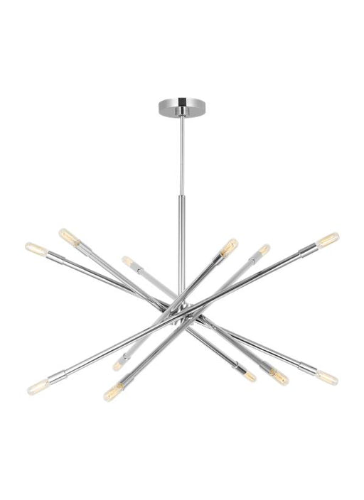 Generation Lighting Eastyn Modern 12-Light Indoor Dimmable Large Chandelier In Polished Nickel Silver Finish (CC16612PN)