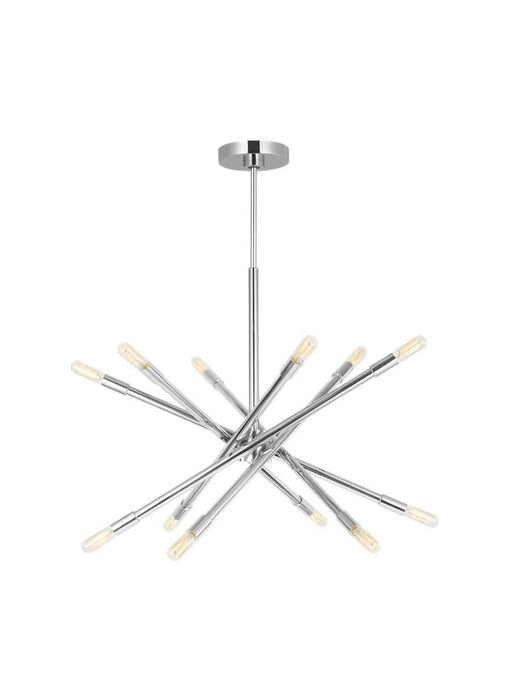 Generation Lighting Eastyn Modern 12-Light Indoor Dimmable Large Chandelier In Polished Nickel Silver Finish (CC16712PN)