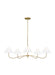 Generation Lighting Chapman And Myers Laguna 5-Light Dimmable Chandelier Ceiling Light In Burnished Brass Finish With White Linen Fabric Shades (CC1695BBS)