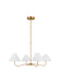 Generation Lighting Chapman And Myers Laguna 4-Light Dimmable Chandelier Ceiling Light In Burnished Brass Finish With White Linen Fabric Shades (CC1704BBS)