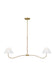 Generation Lighting Chapman And Myers Laguna 2-Light Dimmable Chandelier Ceiling Light In Burnished Brass Finish With White Linen Fabric Shades (CC1712BBS)