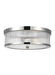 Generation Lighting Geneva Flush Mount Polished Nickel Finish With White Glass Diffuser And Clear Glass Shade (CF1052PN)
