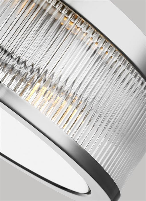 Generation Lighting Geneva Flush Mount Polished Nickel Finish With White Glass Diffuser And Clear Glass Shade (CF1052PN)