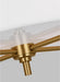 Generation Lighting Perno Mid-Century 2-Light Indoor Dimmable Medium Ceiling Semi-Flush Mount Burnished Brass Gold-White Linen Fabric Shade (CF1122BBS)