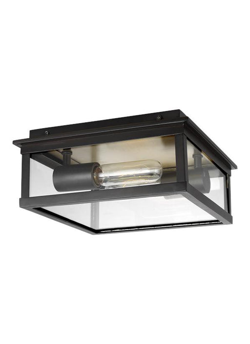 Generation Lighting Freeport Medium Outdoor Flush Mount Heritage Copper Finish With Clear Glass Panels And Clear Glass Panel (CO1172HTCP)
