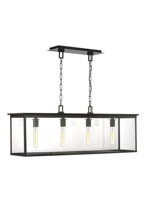 Generation Lighting Freeport Linear Outdoor Chandelier Heritage Copper Finish With Clear Glass Panels (CO1214HTCP)
