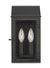 Generation Lighting Hingham Small Outdoor Wall Lantern Textured Black Finish With Clear Glass Panel And Clear Glass Panels (CO1252TXB)