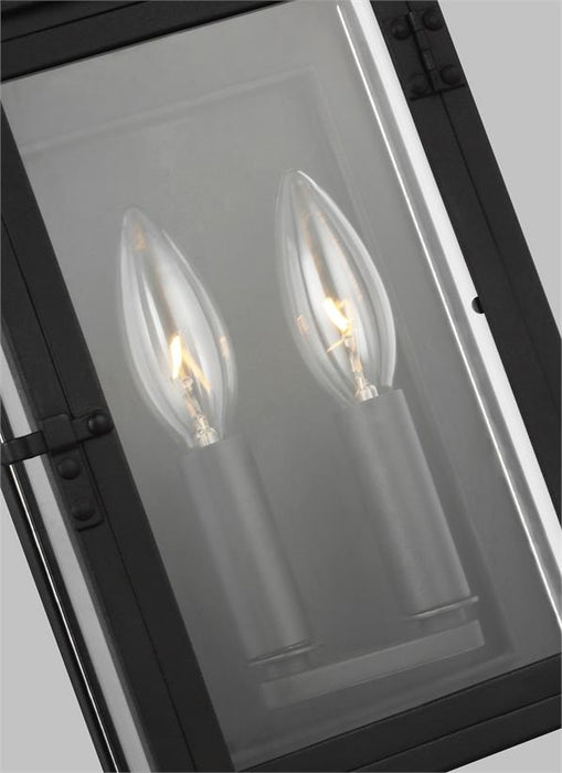 Generation Lighting Hingham Small Outdoor Wall Lantern Textured Black Finish With Clear Glass Panel And Clear Glass Panels (CO1252TXB)