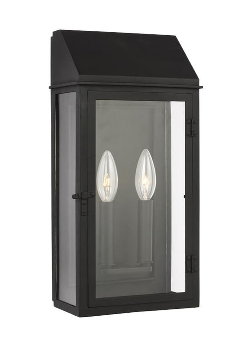 Generation Lighting Hingham Medium Outdoor Wall Lantern Textured Black Finish With Clear Glass Panel And Clear Glass Panels (CO1262TXB)