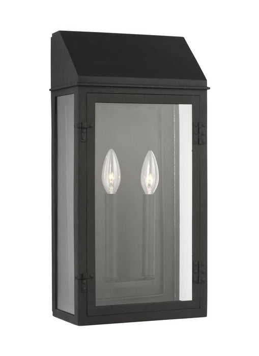 Generation Lighting Hingham Large Outdoor Wall Lantern Textured Black Finish With Clear Glass Panel And Clear Glass Panels (CO1272TXB)