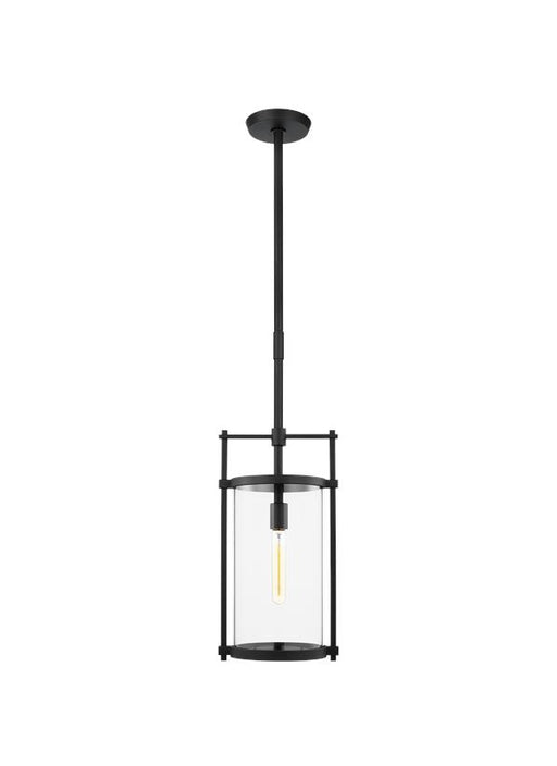 Generation Lighting Eastham Outdoor Pendant Textured Black Finish With Clear Glass Shade (CO1341TXB)
