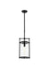 Generation Lighting Eastham Outdoor Pendant Textured Black Finish With Clear Glass Shade (CO1341TXB)