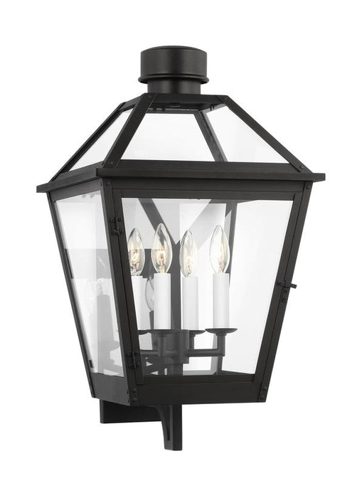 Generation Lighting Hyannis Large Lantern Textured Black Finish With Clear Glass Panels And Clear Glass Panel (CO1374TXB)