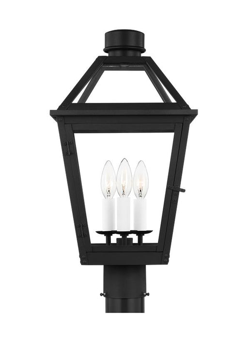 Generation Lighting Hyannis Medium Post Textured Black Finish With Clear Glass Panels And Clear Glass Panel (CO1413TXB)