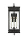Generation Lighting Cupertino Transitional 4-Light Outdoor Extra Large Bracket Wall Lantern Sconce Light Textured Black-Clear Glass Panels (CO1434TXB)