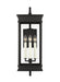 Generation Lighting Cupertino Transitional 4-Light Outdoor Large Bracket Wall Lantern Sconce Light Textured Black With Clear Glass Panels (CO1444TXB)