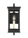 Generation Lighting Cupertino Transitional 1-Light Outdoor Small Bracket Wall Lantern Sconce Light Textured Black With Clear Glass Panels (CO1461TXB)