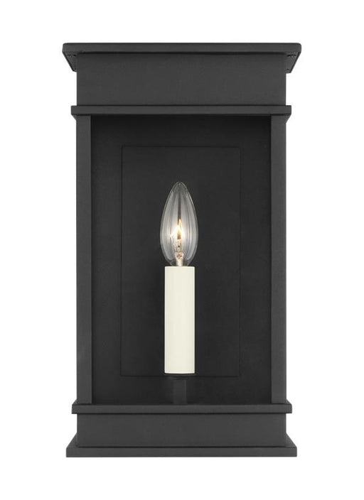 Generation Lighting Cupertino Transitional 1-Light Outdoor Small Wall Lantern Sconce Light Textured Black With Clear Glass Panels (CO1501TXB)