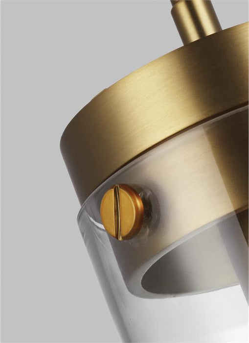 Generation Lighting Garrett Medium Cylinder Pendant Burnished Brass Finish With Clear Glass Shade (CP1001BBS)