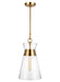 Generation Lighting Atlantic Narrow Pendant Burnished Brass Finish With Clear Glass Shade (CP1021BBS)