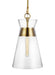 Generation Lighting Atlantic Narrow Pendant Burnished Brass Finish With Clear Glass Shade (CP1021BBS)