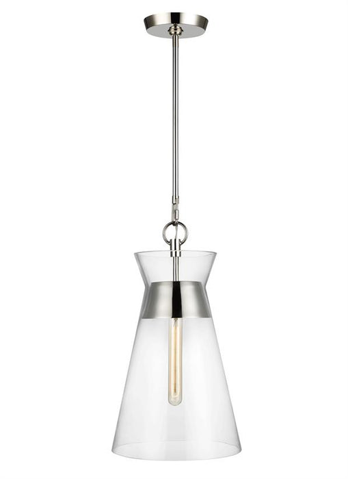Generation Lighting Atlantic Narrow Pendant Polished Nickel Finish With Clear Glass Shade (CP1021PN)