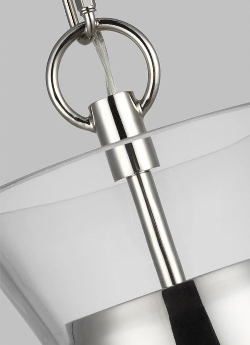 Generation Lighting Atlantic Narrow Pendant Polished Nickel Finish With Clear Glass Shade (CP1021PN)