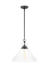 Generation Lighting Chapman And Myers Atlantic 1-Light Dimmable Wide Pendant In Aged Iron Finish With Clear Glass Shade (CP1031AI)