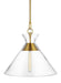 Generation Lighting Atlantic Wide Pendant Burnished Brass Finish With Clear Glass Shade (CP1031BBS)