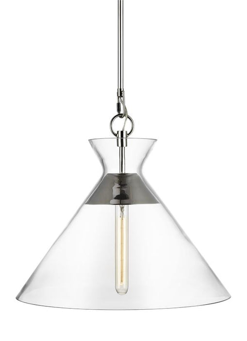 Generation Lighting Atlantic Wide Pendant Polished Nickel Finish With Clear Glass Shade (CP1031PN)