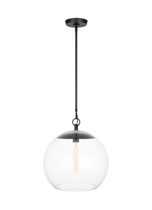 Generation Lighting Chapman And Myers Atlantic 1-Light Dimmable Round Pendant In Aged Iron Finish With Clear Glass Shade (CP1041AI)