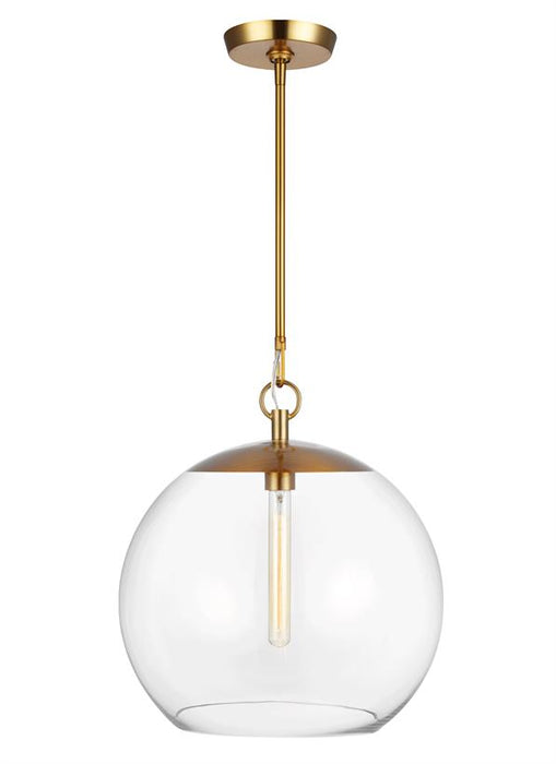 Generation Lighting Atlantic Round Pendant Burnished Brass Finish With Clear Glass Shade (CP1041BBS)