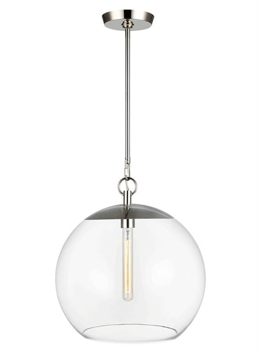 Generation Lighting Atlantic Round Pendant Polished Nickel Finish With Clear Glass Shade (CP1041PN)
