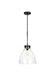 Generation Lighting Chapman And Myers Garrett 1-Light Dimmable Wide Pendant In Aged Iron Finish With Clear Glass Shade (CP1121AI)