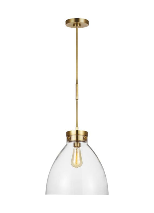 Generation Lighting Garrett Wide Pendant Burnished Brass Finish With Clear Glass Shade (CP1121BBS)