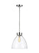 Generation Lighting Garrett Wide Pendant Polished Nickel Finish With Clear Glass Shade (CP1121PN)
