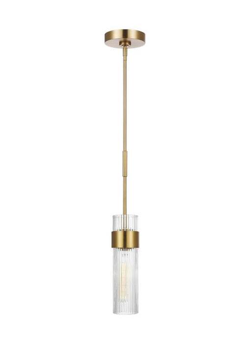 Generation Lighting Geneva Medium Pendant Burnished Brass Finish With Clear Glass Shade And Clear Glass Shade (CP1161BBS)