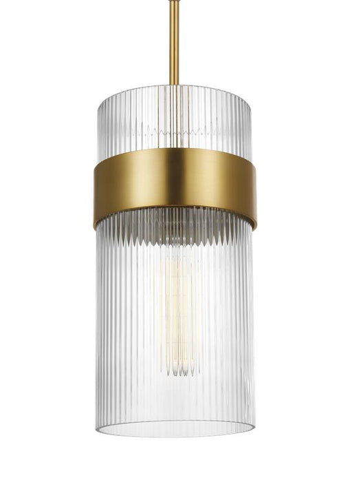 Generation Lighting Geneva Large Pendant Burnished Brass Finish With Clear Glass Shade And Clear Glass Shade (CP1171BBS)