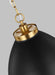 Generation Lighting Wellfleet Large Dome Pendant Midnight Black and Burnished Brass Finish With Midnight Black Steel Shade (CP1301MBKBBS)