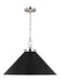 Generation Lighting Wellfleet Wide Cone Pendant Midnight Black and Polished Nickel Finish With Midnight Black Steel Shade (CP1311MBKPN)