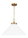 Generation Lighting Wellfleet Wide Cone Pendant Matte White and Burnished Brass Finish With Matte White Steel Shade (CP1311MWTBBS)