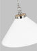 Generation Lighting Wellfleet Wide Cone Pendant Matte White and Polished Nickel Finish With Matte White Steel Shade (CP1311MWTPN)