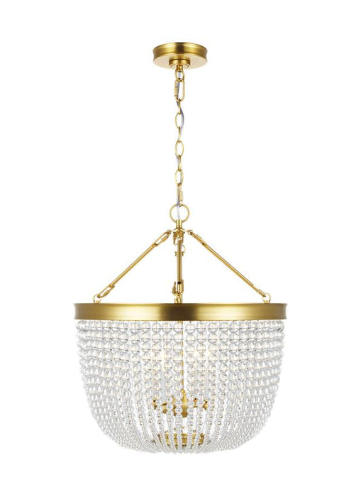 Generation Lighting Summerhill Large Pendant Burnished Brass Finish With Clear Crystal Beads (CP1354BBS)