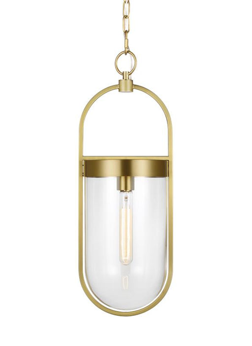 Generation Lighting Blaine Small Pendant Burnished Brass Finish With Clear Glass Shade (CP1371BBS)