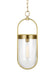 Generation Lighting Blaine Small Pendant Burnished Brass Finish With Clear Glass Shade (CP1371BBS)