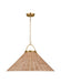 Generation Lighting Chapman And Myers Whitby 1-Light Dimmable Extra Large Pendant In Burnished Brass Finish With Blonde Rattan And Steel Shade (CP1431BBS)