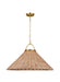 Generation Lighting Chapman And Myers Whitby 1-Light Dimmable Extra Large Pendant In Burnished Brass Finish With Blonde Rattan And Steel Shade (CP1431BBS)