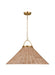 Generation Lighting Chapman And Myers Whitby 1-Light Dimmable Extra Large Pendant In Burnished Brass Finish With Blonde Rattan And Steel Shade (CP1431BBS)